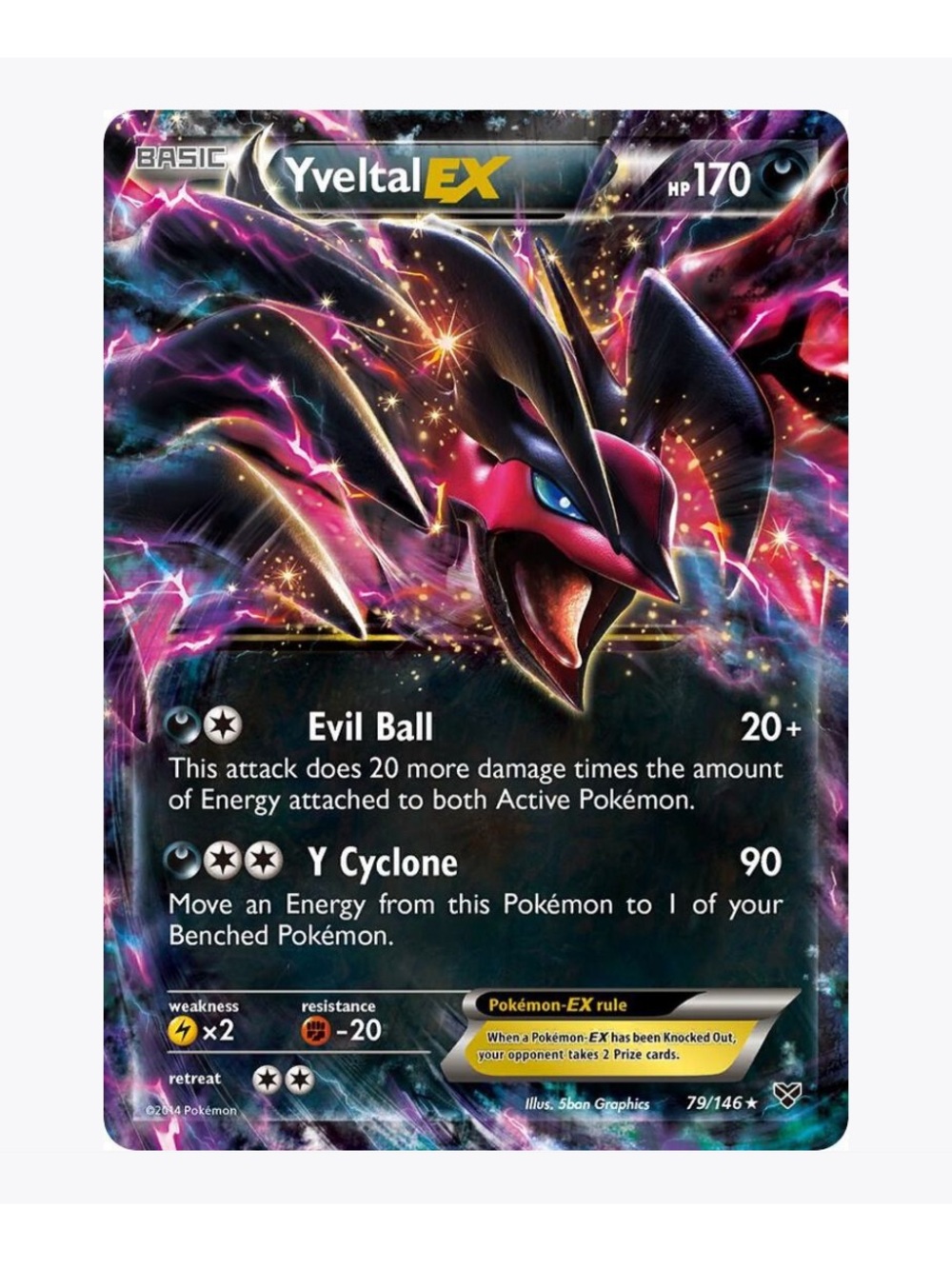 Yveltal EX XY Base Set Pokemon Trading Card